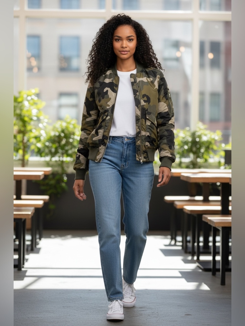 Divided Army Camouflage Long Sleeve Jacket Size 6